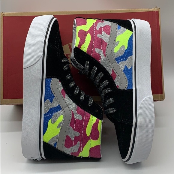 VANS Sk-8-HI PLATFORM 2 After Dark CAMO/Trwht men’ - Picture 10 of 16